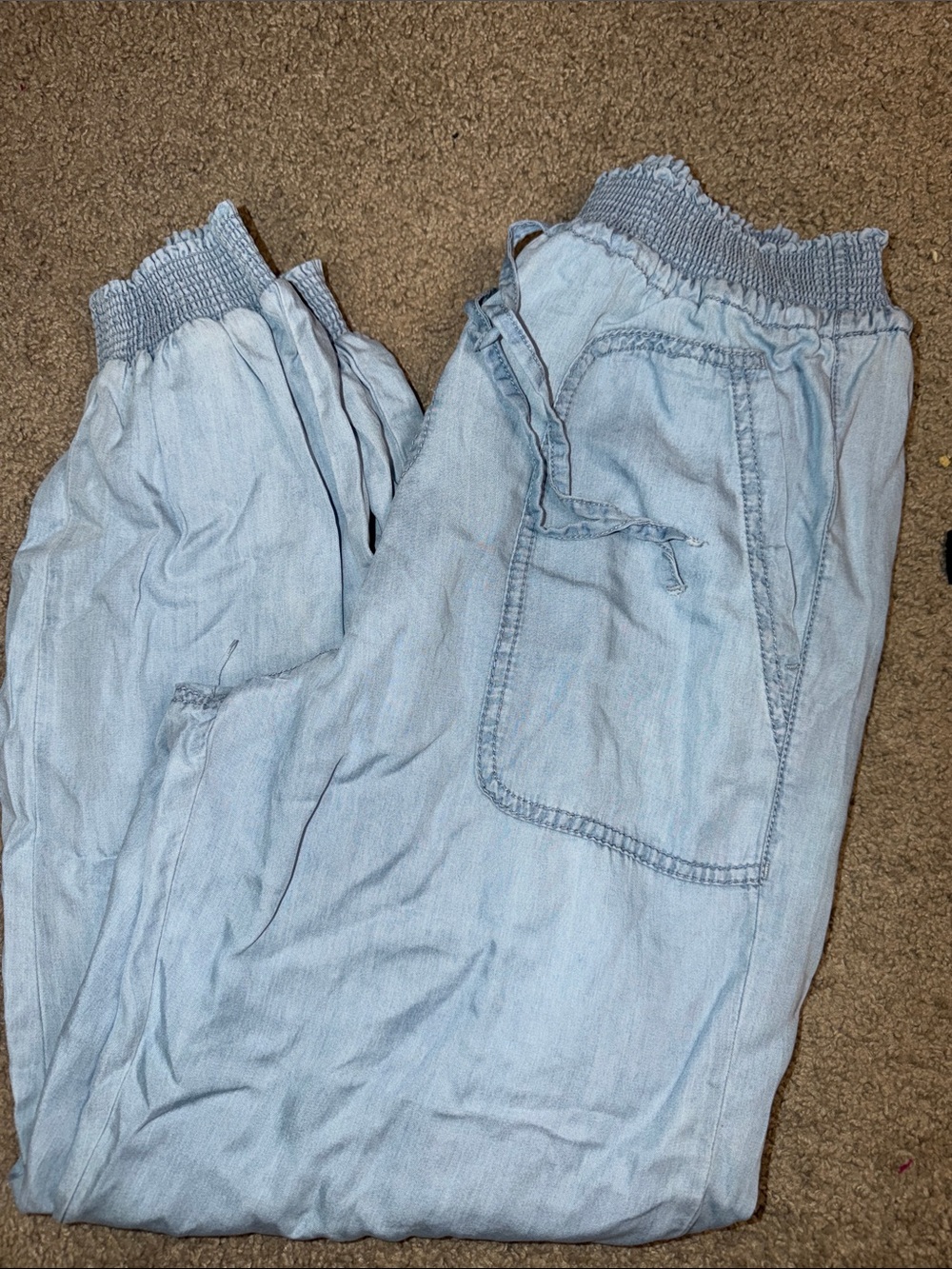 Light Wash Denim Jogger Pants Women’s Medium